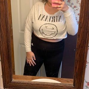Nirvana logo longsleeve crop top